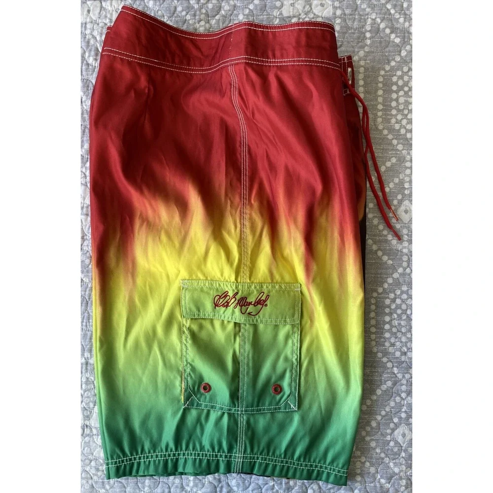 Dragonfly Bob Marley Reggae Men's Swim Trunks Board Shorts Size 38